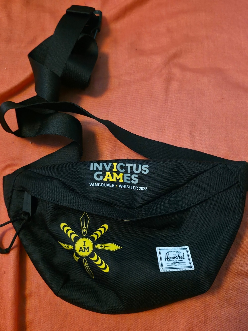 4/$67 Deal! Herschel Supply Company Black Pouch with Invictus Games Logo